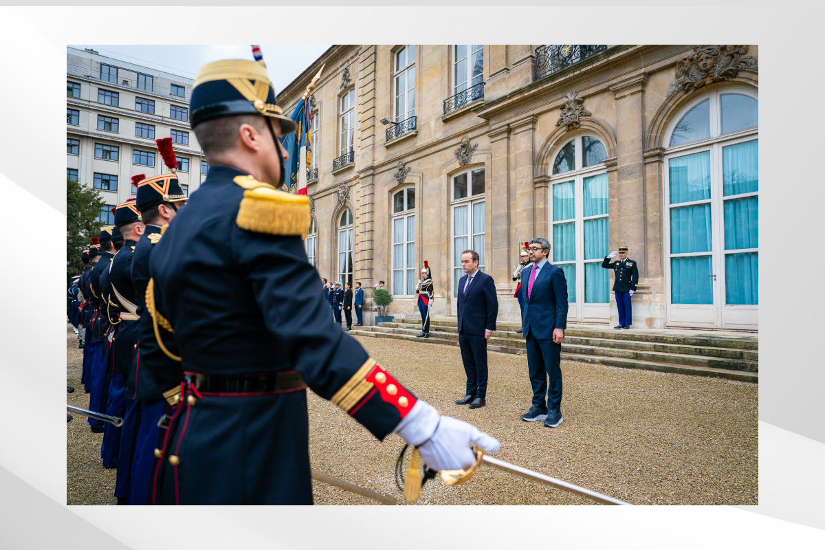 H.H. Sheikh Abdullah Bin Zayed Al Nahyan, Deputy Prime Minister and Minister of Foreign Affairs, met today with Sébastien Lecornu, Minister of the Armed Forces of France, as part of the UAE Top Diplomat's working visit to Paris.