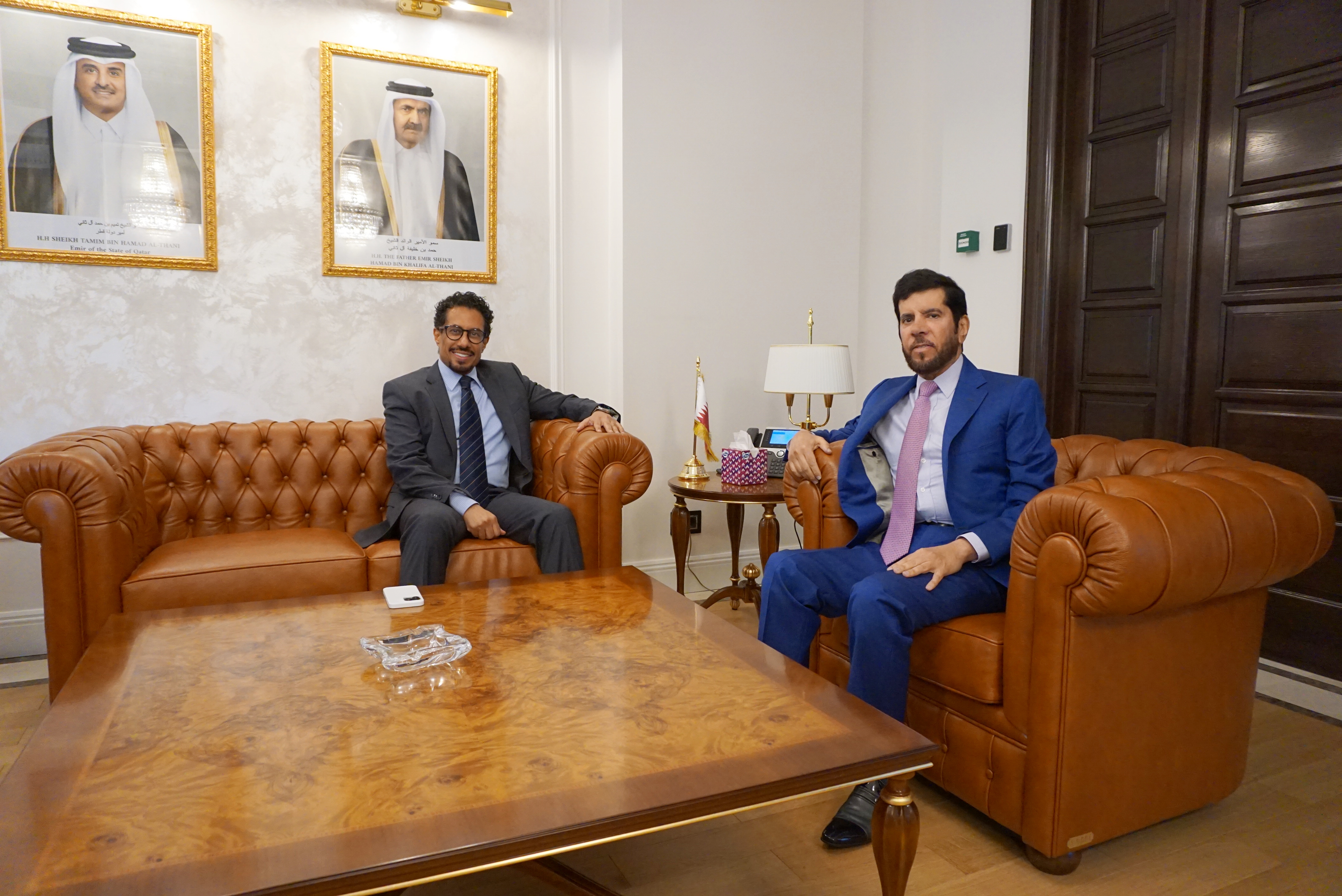 H.E. Ahmed Hatem Almenhali, Ambassador of the United Arab Emirates to the Republic of Serbia, met with H.E. Faris Roumi Al-Naimi, Ambassador of the State of Qatar in Belgrade.

