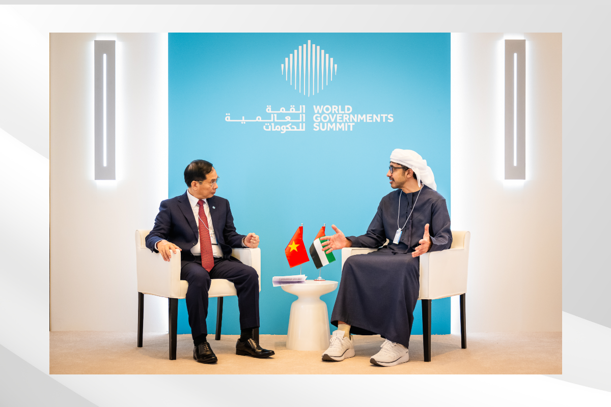 H.H. Sheikh Abdullah Bin Zayed Al Nahyan, Deputy Prime Minister and Minister of Foreign Affairs, received today Bui Thanh Son, Vietnam's Deputy Prime Minister and Foreign Minister, on the sidelines of the World Government Summit (WGS) in Dubai.