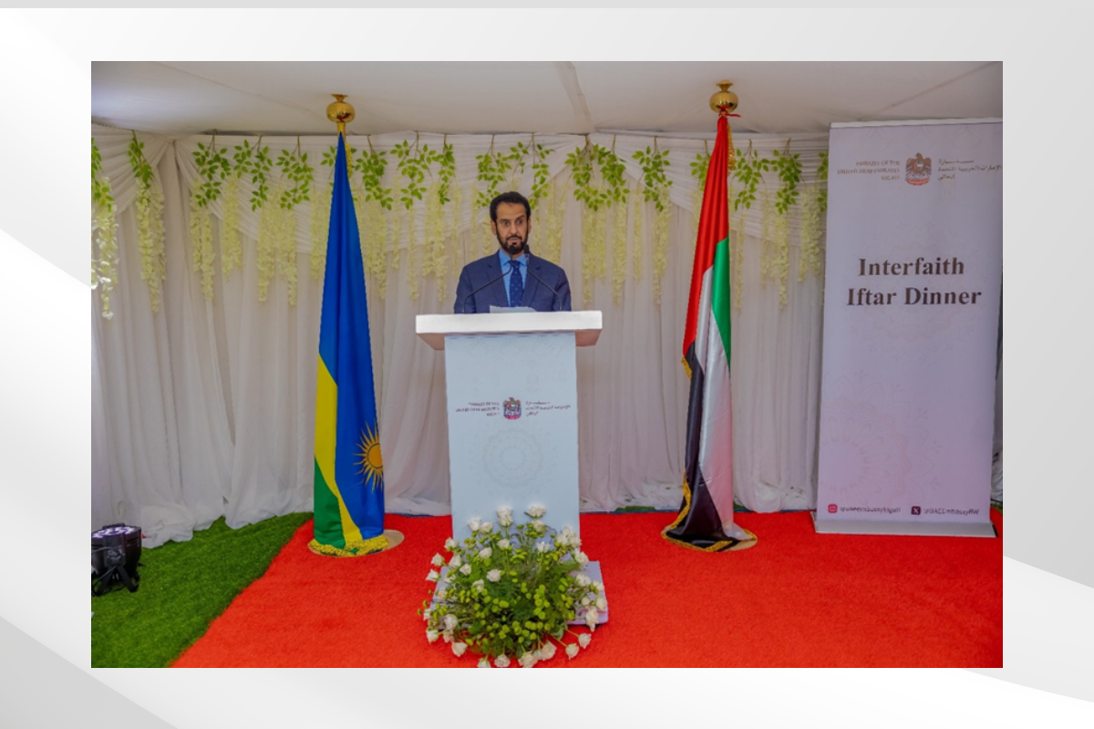 The United Arab Emirates Embassy in Kigali hosted an Interfaith Iftar during the holy month of Ramadan, attended by Mrs. Clementine Mukeka, Permanent Secretary in the Ministry of Foreign Affairs & International Cooperation, along with leaders from several religious sects, high-level officials, and Ambassadors to the Republic of Rwanda. 