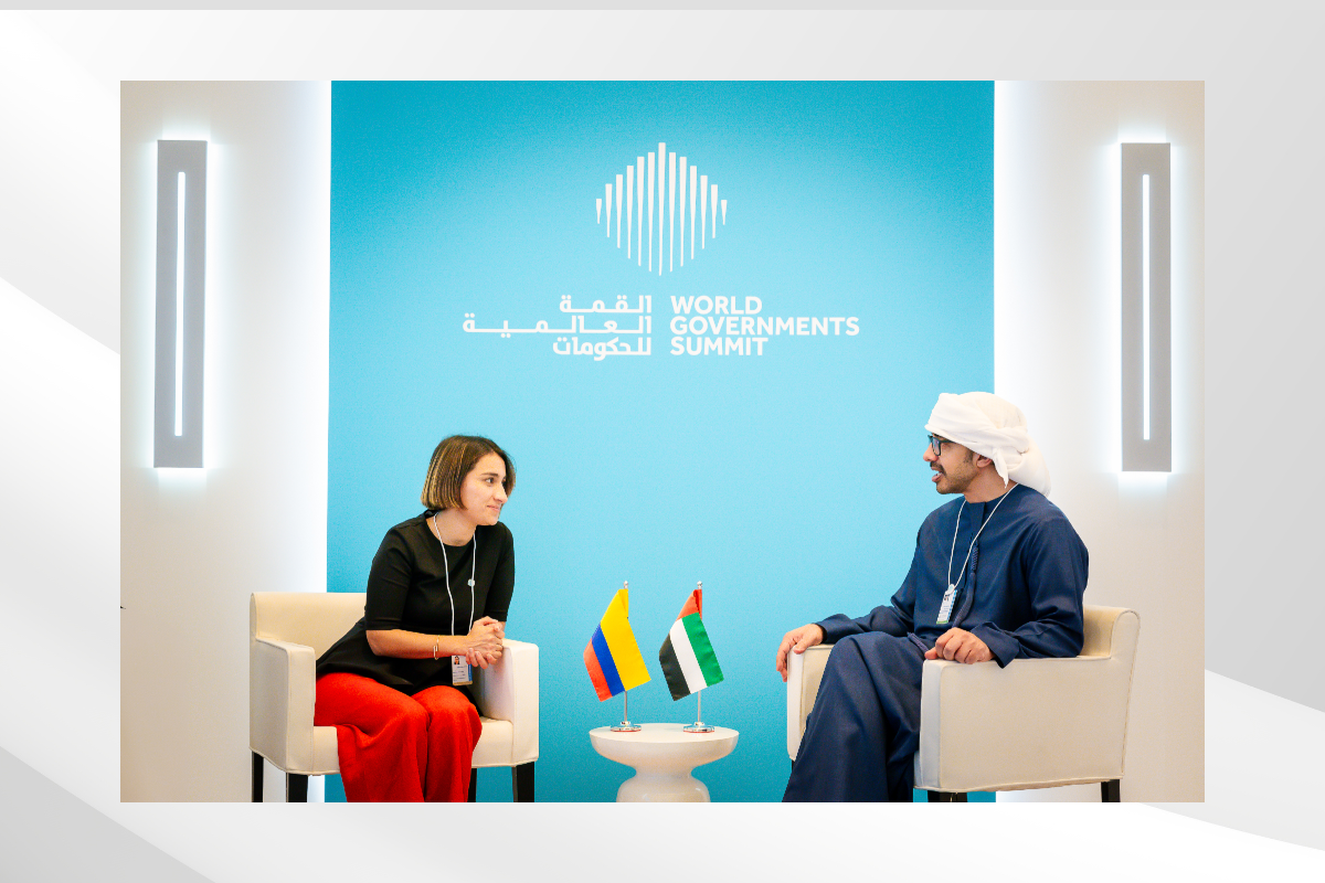 H.H. Sheikh Abdullah Bin Zayed Al Nahyan, Deputy Prime Minister and Minister of Foreign Affairs, met today with Laura Sarabia, Minister of Foreign Affairs of Colombia., on the sidelines of the World Governments Summit, currently on session in Dubai.