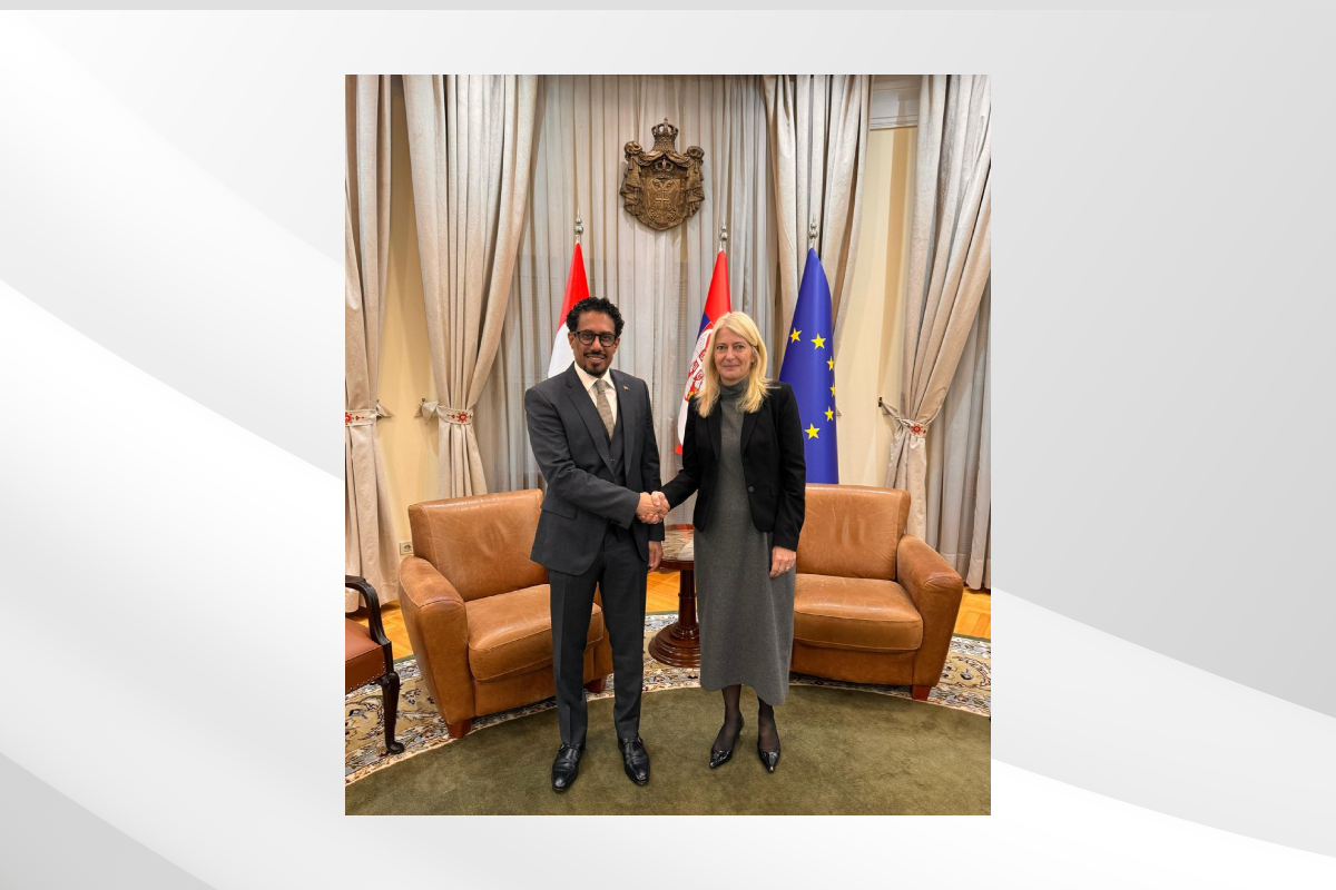 His Excellency Ahmed Hatem Almenhali, UAE Ambassador to the Republic of Serbia, met with Her Excellency Jelena Begović, Minister of Science, Technological Development, and Innovation of Serbia, at the Ministry’s headquarters in the capital, Belgrade.