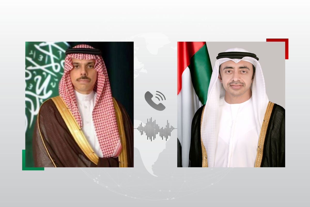 H.H. Sheikh Abdullah bin Zayed Al Nahyan, Deputy Prime Minister and Minister of Foreign Affairs, held a phone call with H.H. Prince Faisal bin Farhan bin Abdullah, Minister of Foreign Affairs of the Kingdom of Saudi Arabia.