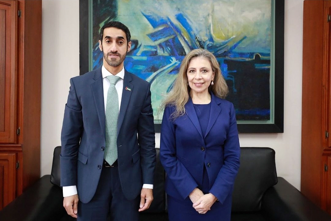 Meeting of H.E. Mohamed Alshamsi, UAE Ambassador to Peru with H.E. Helena Yanez, Undersecretary for Asia, Africa and Oceania of the Ministry of Foreign Affairs and Human Mobility. 
