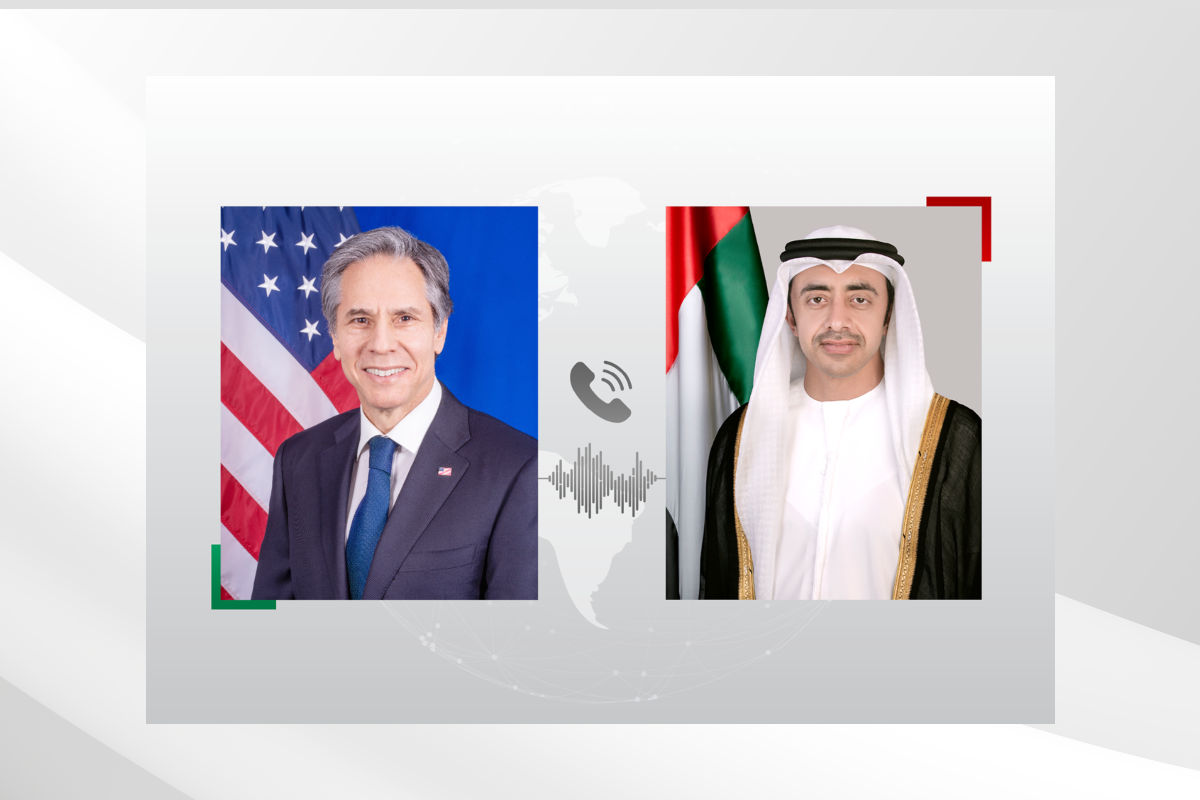 بحث سمو الشيخ عبدالله بن زايد آل نهيان نائب رئيس مجلس الوزراء وزير الخارجية، خلال اتصال هاتفي مع معالي أنتوني بلينكن وزير خارجية الولايات المتحدة الأمريكية الصديقة، العلاقات الاستراتيجية بين البلدين.