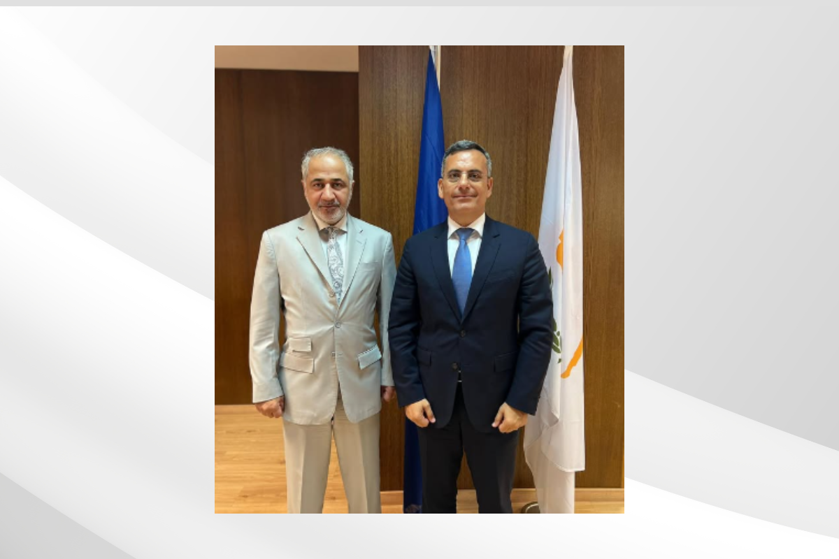His Excellency Mohammed Saif Al Shehhi, UAE Ambassador to the Republic of Cyprus, met with Mr. Evgenios Evgeniou, Chairman of Invest Cyprus, and Mr. Marios Tannousis, Chief Executive Officer, to discuss ways of cooperation and enhancing relations and investment prospects between the two countries.