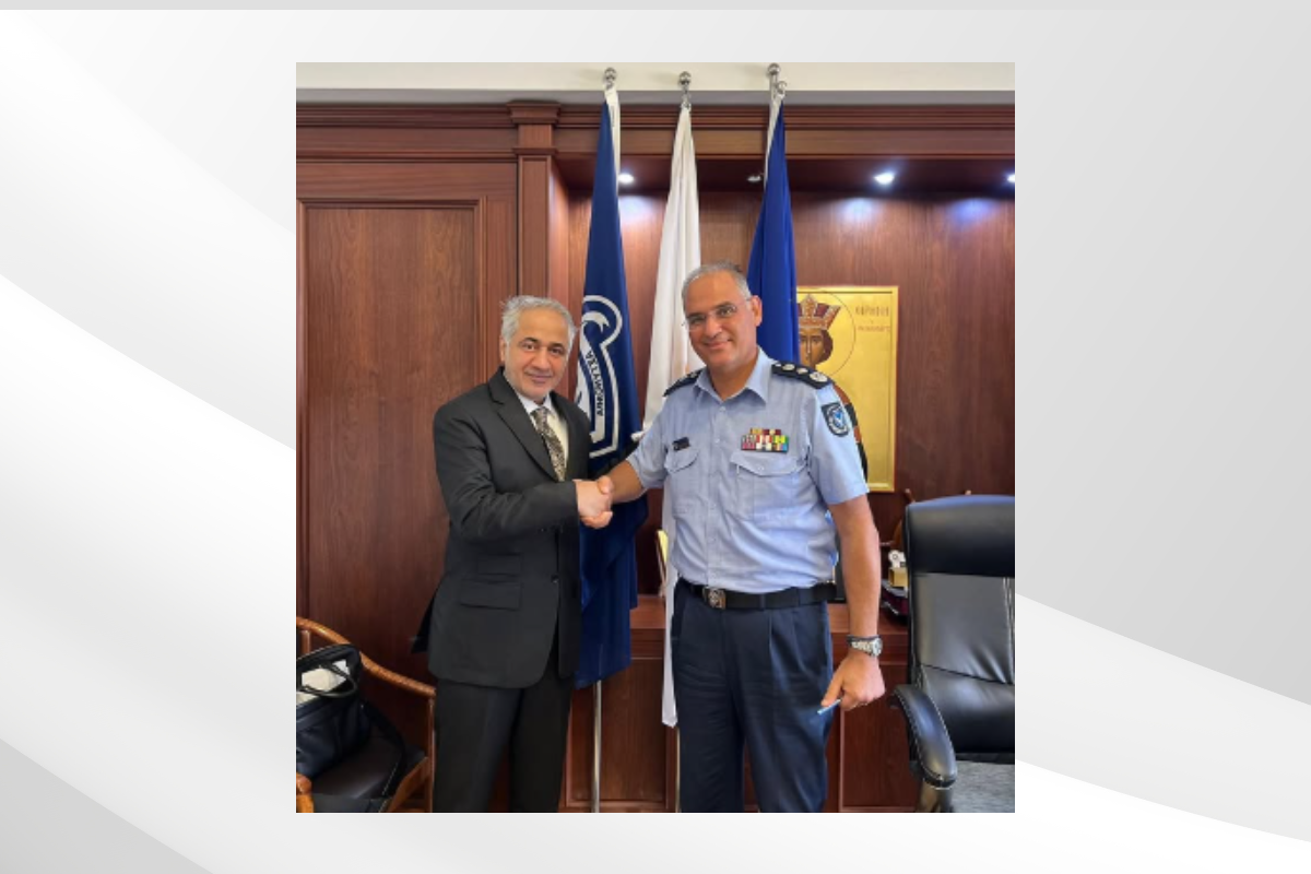H.E. Mohammed Saif Al Shehhi, the UAE Ambassador to the Republic of Cyprus, met with the Chief of Police of the Republic of Cyprus, Stelios Papatheodorou, in Nicosia, to discuss ways to enhance cooperation in the field of justice and public order.