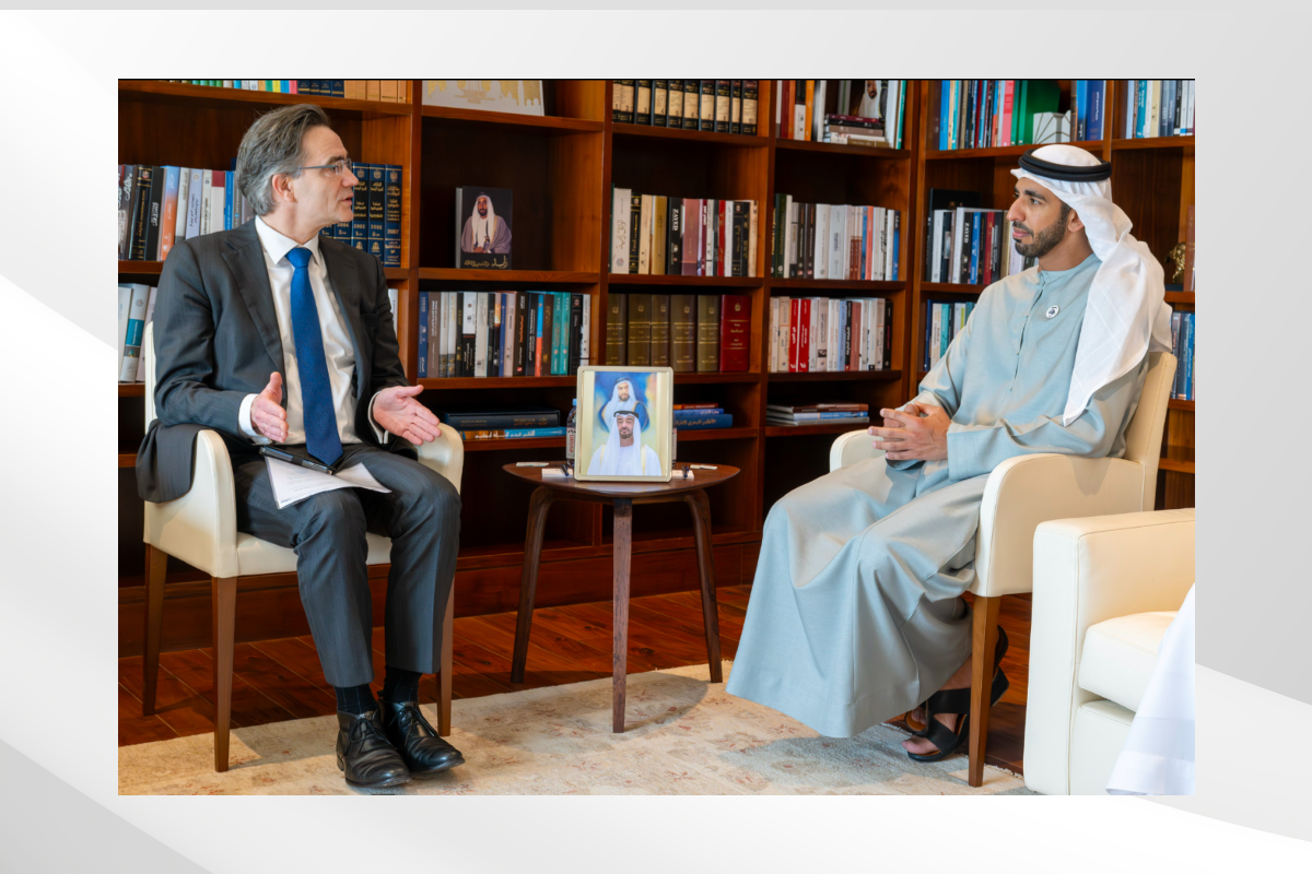 His Excellency Sheikh Shakhboot Bin Nahyan Al Nahyan, Minister of State, met with Christiaan Rebergen, Secretary-General of the Ministry of Foreign Affairs of the Netherlands, at the headquarters of the UAE’s Ministry of Foreign Affairs (MoFA) in Abu Dhabi, where they discussed ties, cooperation, and opportunities for their advancement.