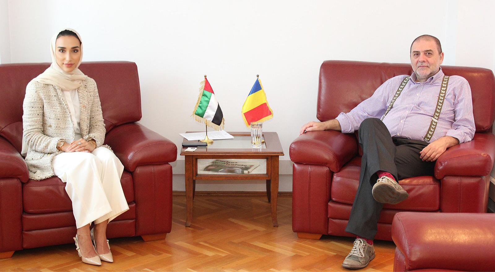 Întrevederea a prilejuit schimbul de opinii asupra modalităţilor de consolidare a cooperării dintre Emiratele Arabe Unite şi România, în domeniul cultural.