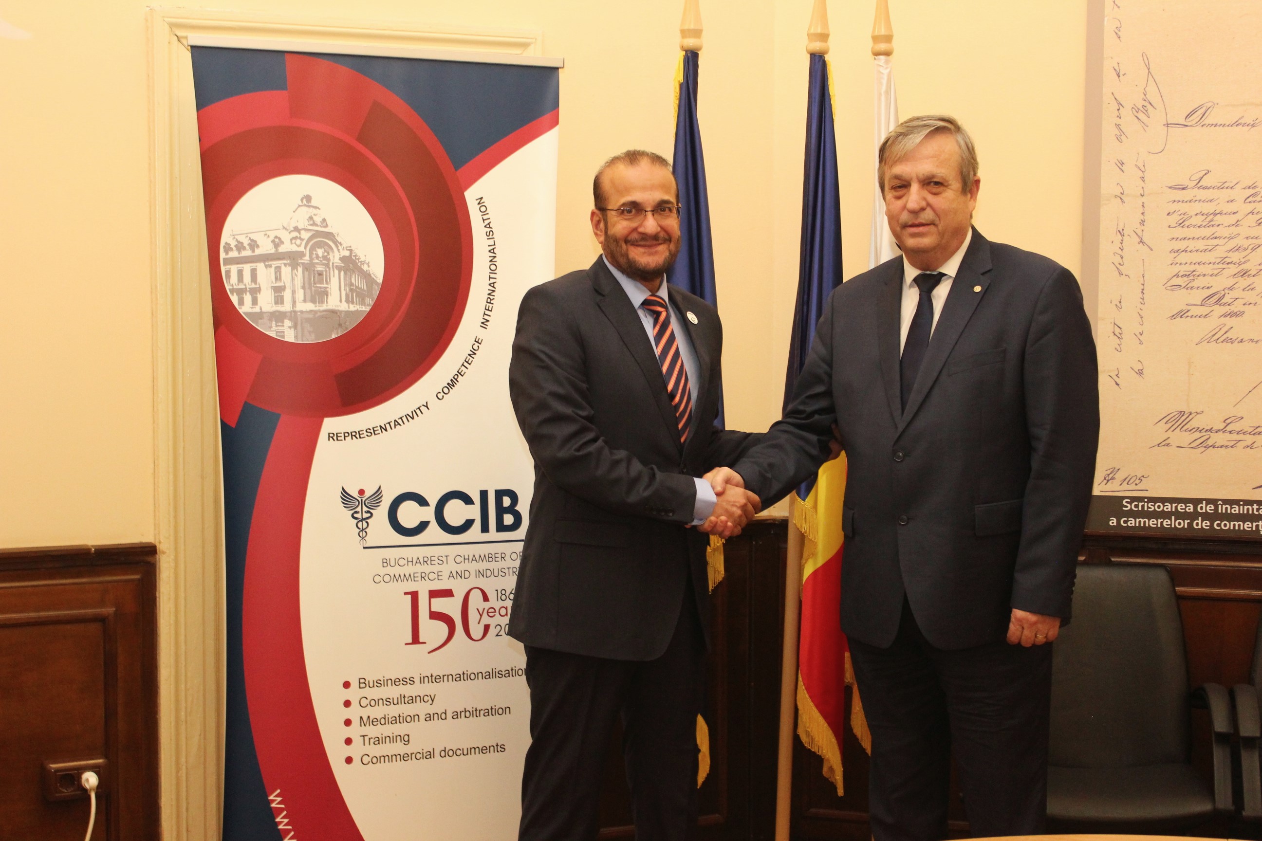 Excelența Sa/ Sultan Mohamed Majed Al Ali – Ambasadorul Emiratelor Arabe Unite în România a avut o întrevedere cu Excelența Sa/ Iuliu Stocklosa – Președintele Camerei de Comerț și Industrie a Municipiului București.