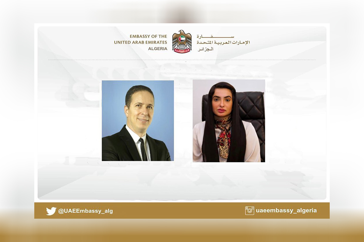 استقبلت القائم بالإعمال بالانابة موزة الحوسني السيد نورالدين ختال- رئيس القسم الدولي بجريدة الحوار، حيث تم استعراض العديد من المواضيع المتعلقة بالعلاقات الثقافية الإماراتية- الجزائرية المتميزة.