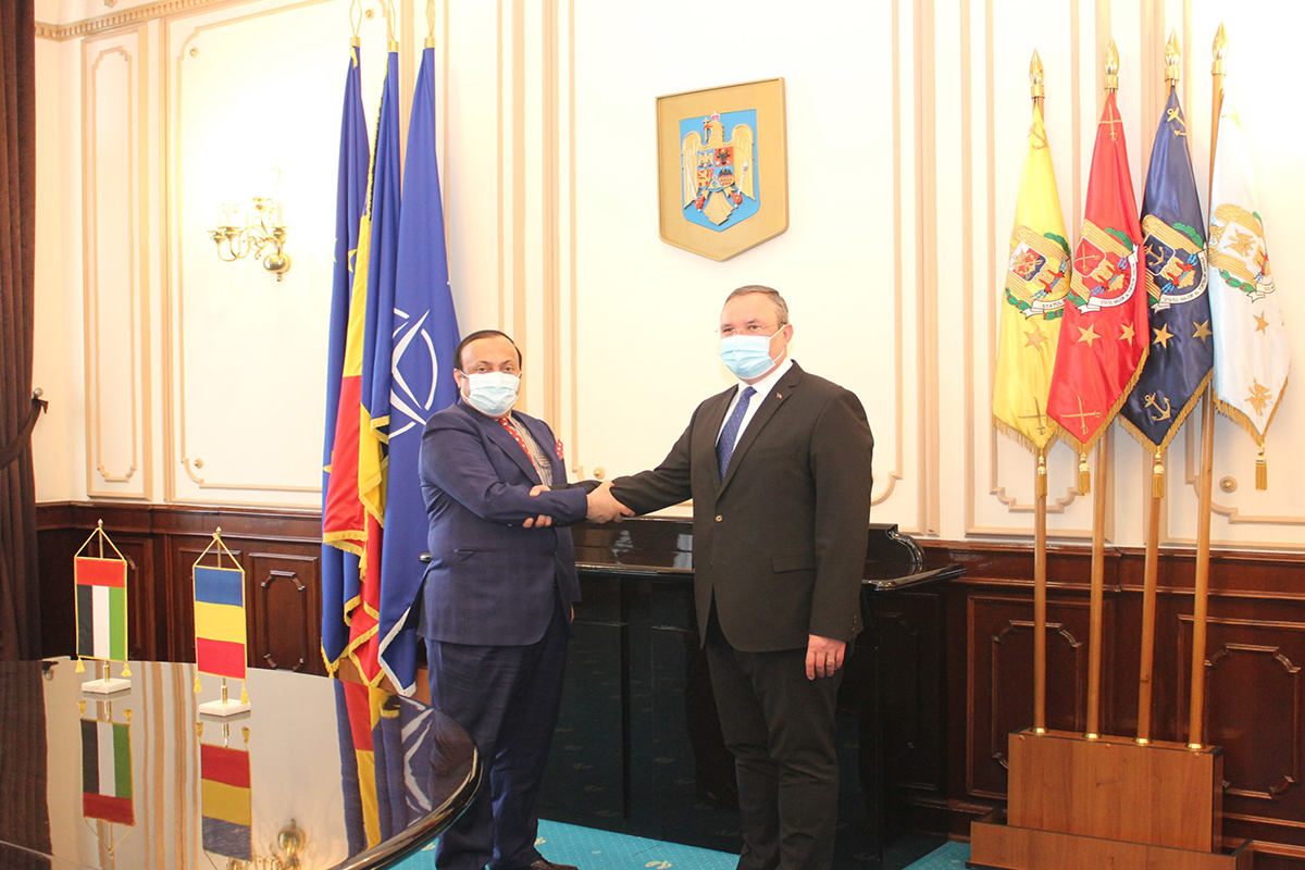 E.S. Dr. Ahmed Abdullah Bin Saeed Al Matrooshi, Ambasadorul Emiratelor Arabe Unite în România a avut o întrevedere cu Domnul Nicolae Ciucă, noul ministru al Apărării Naționale al României