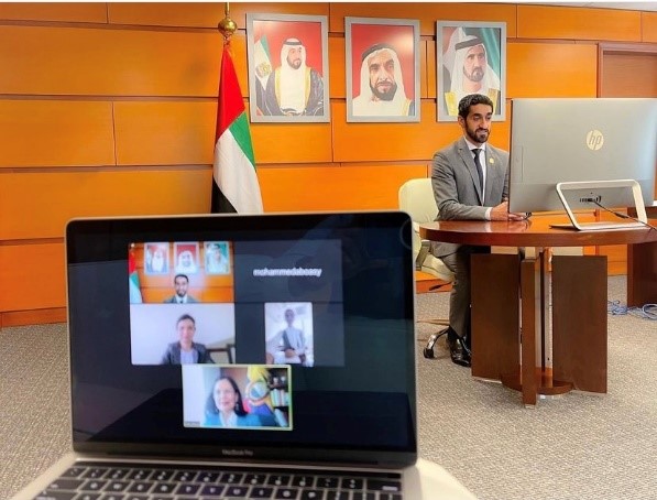 H.E. Mohamed Abdulla Alshamsi, Ambassador of the UAE in Peru, held a virtual meeting with H.E. Ambassador Eva García Fabre, Ambassador of Ecuador in Peru