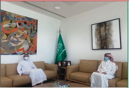 سعادة وكيل وزارة الخارجية للشؤون القنصلية السفير تميم الدوسري يستقبل سعادة الشيخ نهيان بن سيف آل نهيان.