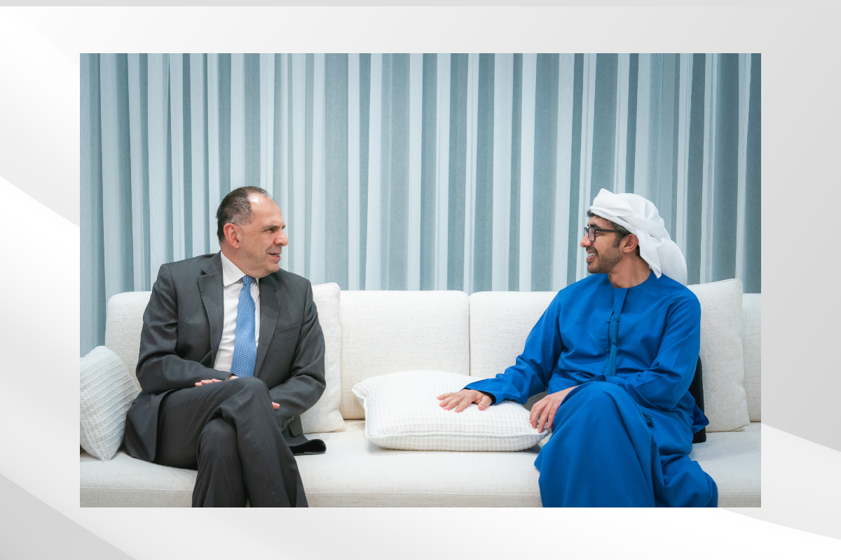 H.H. Sheikh Abdullah Bin Zayed Al Nahyan, Deputy Prime Minister and Minister of Foreign Affairs, met today in Abu Dhabi with Georgios Gerapetritis, Minister of Foreign Affairs of the Hellenic Republic, to discuss strengthening bilateral cooperation within the framework of the comprehensive strategic partnership between the two countries.