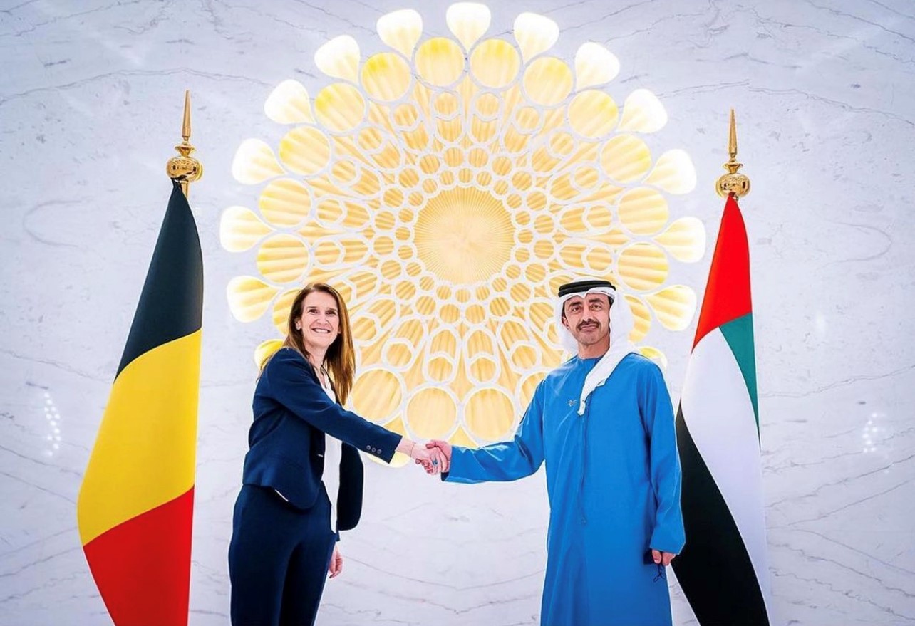 سمو الشيخ عبدالله بن زايد يستقبل وزيرة خارجية بلجيكا في إكسبو 2020 دبي