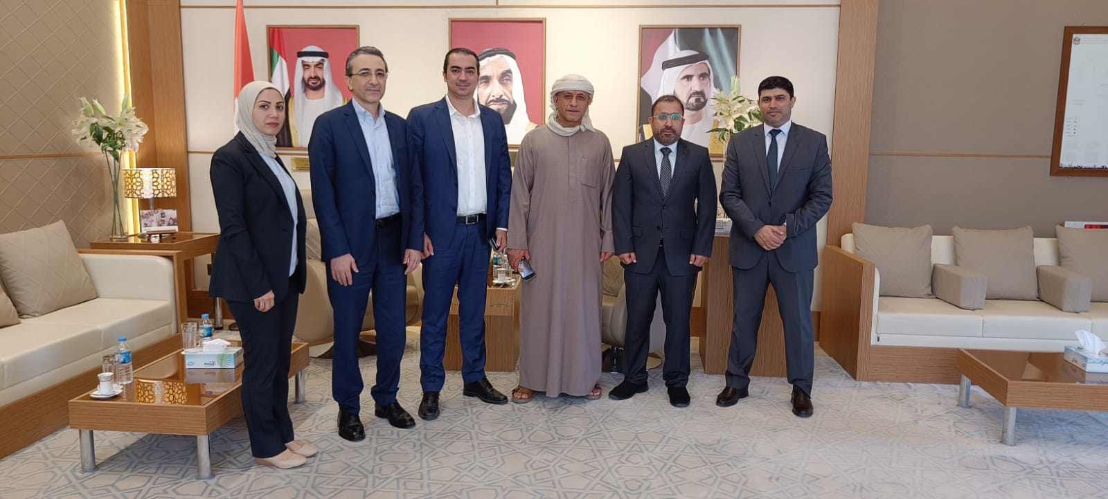 His Excellency Ahmed Al Dhaheri, Consul General of the UAE to the Kurdistan Region of Iraq, met with His Excellency Abdullah Al Shehhi, Head of the International Banking Services Group at Abu Dhabi Islamic Bank, one of the national banks operating in the Kurdistan Region of Iraq. During the meeting, the importance of the experience of Abu Dhabi Islamic Bank was emphasized as one of the leading UAE banks in the banking sector in the Kurdistan Region, as it has been working for several years, valuing its effective contribution to supporting the development of the financial sector.