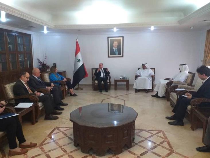The Chargé d'Affairs of the State Embassy in Damascus, Abdul Hakeem Al Nuaimi, met Bassam Ibrahim, Minister of Higher Education and Scientific Research in the Syrian Arab Republic