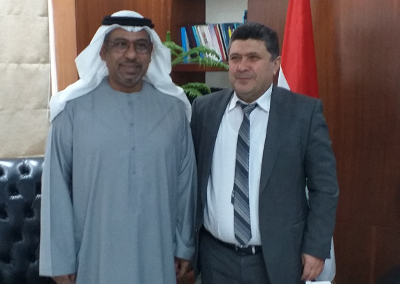 The Chargé d'Affairs of the State Embassy in Damascus, Abdul Hakeem Al-Nuaimi, met with the Syrian Minister of Social Affairs and Labor, Muhammad Seif Al-Din