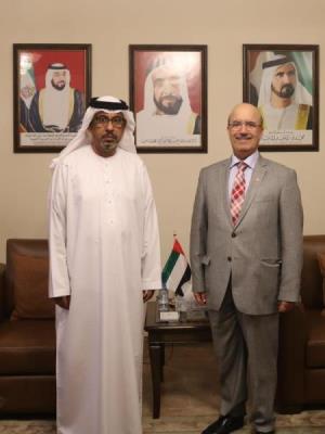 Al-Nuaimi meets with the Ambassador of the Kingdom of Bahrain, Waheed Mubarak Al-Sayyar