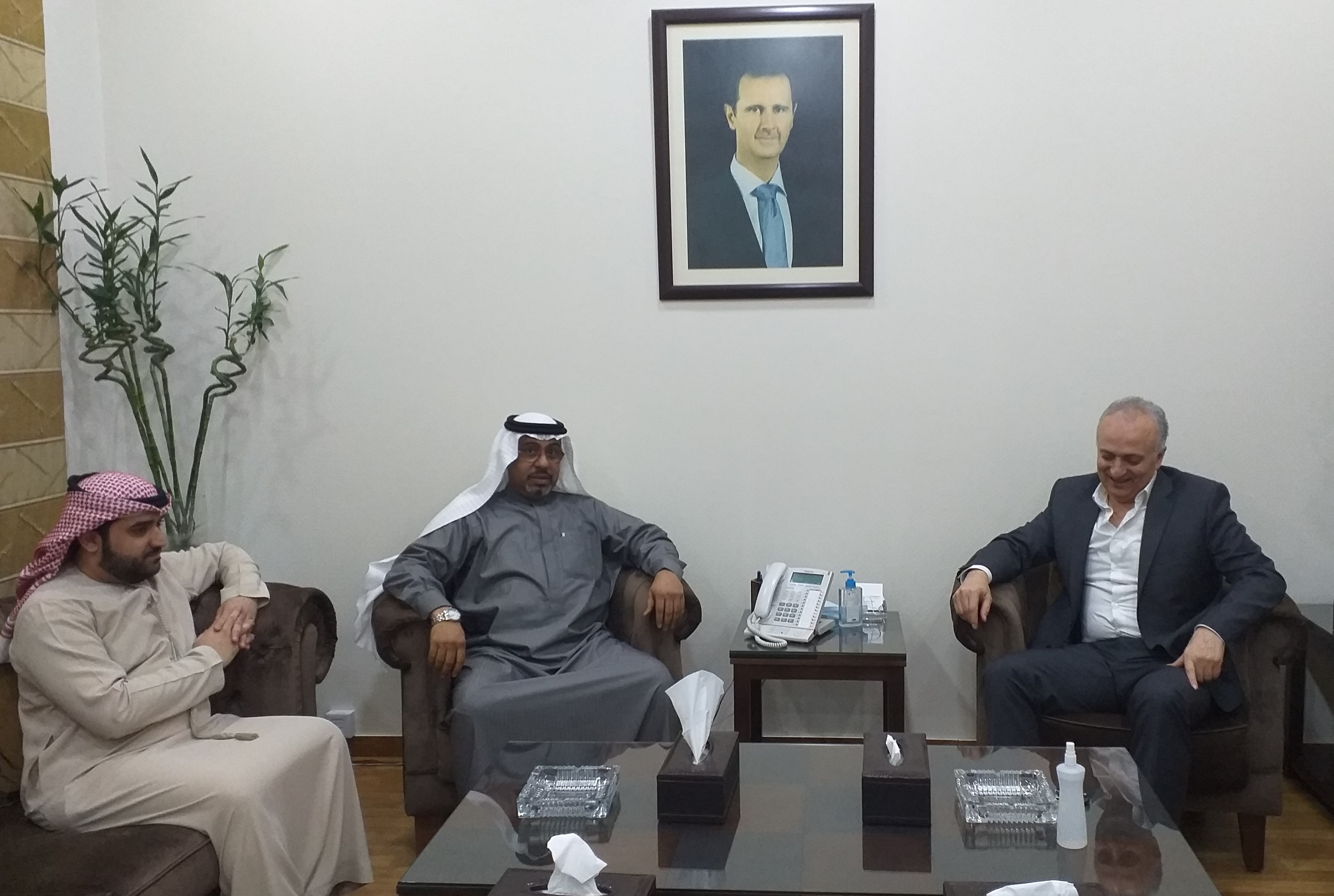 Mr. Abdul Hakeem Al-Nuaimi, Chargé d'Affairs of the State Embassy in Damascus, visit Ministry of Transport in the Syrian Arab Republic