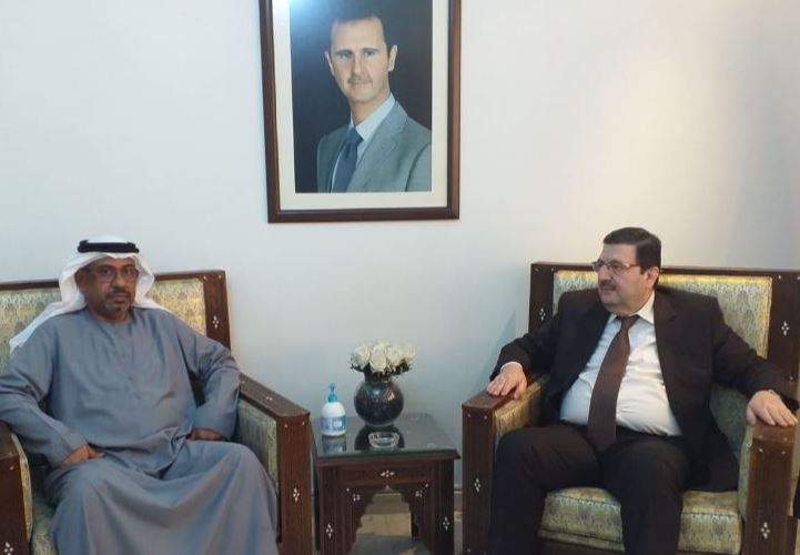 The Chargé d'Affairs of the State Embassy in Damascus, Abdul Hakim Al-Nuaimi, visited the Syrian Ministry of Information and met with Minister of Information Boutros Hallak, where the meeting discussed issues of common interest.