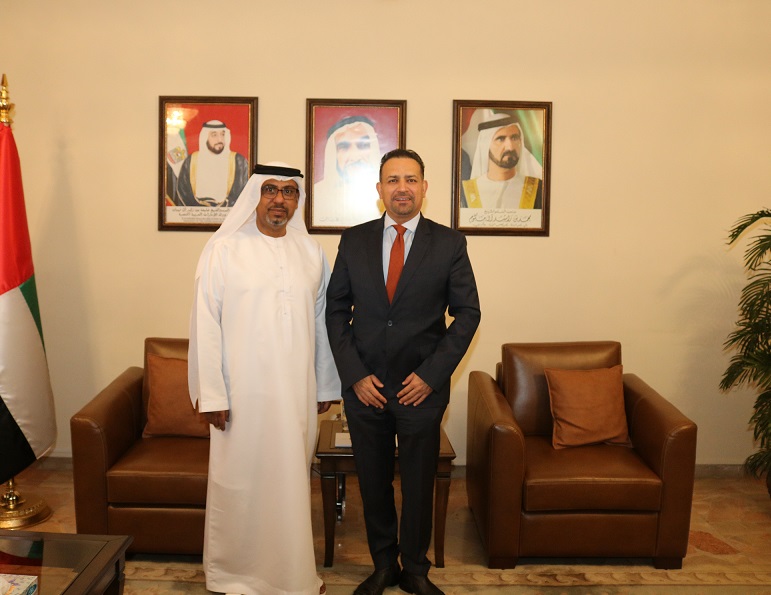 Mr. Abdul Hakeem Al Nuaimi, Chargé d'Affairs of the State Embassy in Damascus, received Dr. Basil Al Kayed, Charge d'Affairs of the Embassy of the Hashemite Kingdom of Jordan
