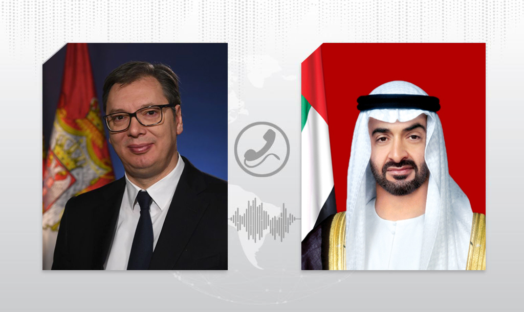H.H. Sheikh Mohamed bin Zayed Al Nahyan the Crown Prince of the Emirate of Abu Dhabi and Deputy Supreme Commander of the United Arab Emirates Armed Forces, congratulated the President of Serbia, Aleksandar Vucic, on his victory in the presidential elections held on April 3.