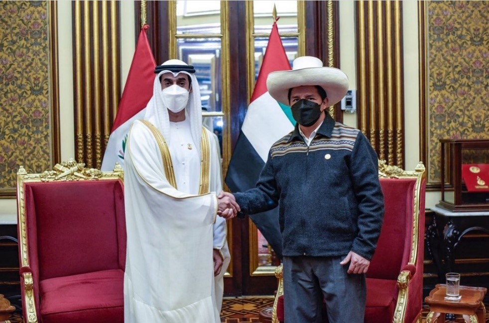 H.E. Mohamed Abdullah Alshamsi, presented his credentials to President Pedro Castillo of Peru as the UAE Ambassador to Peru.

​