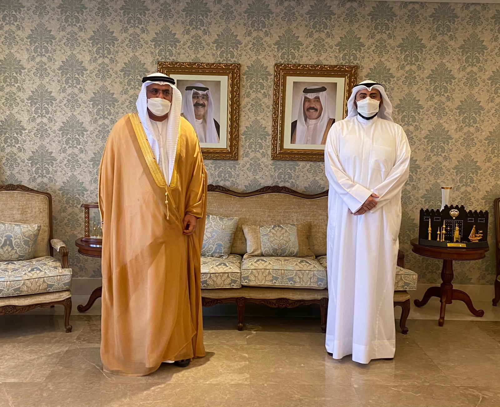 His Excellency Sheikh Dr. Basil Hammoud Al-Sabah, Minister of Health  met in his office HE  the Ambassador Dr. Matar Hamed Al Neyadi.