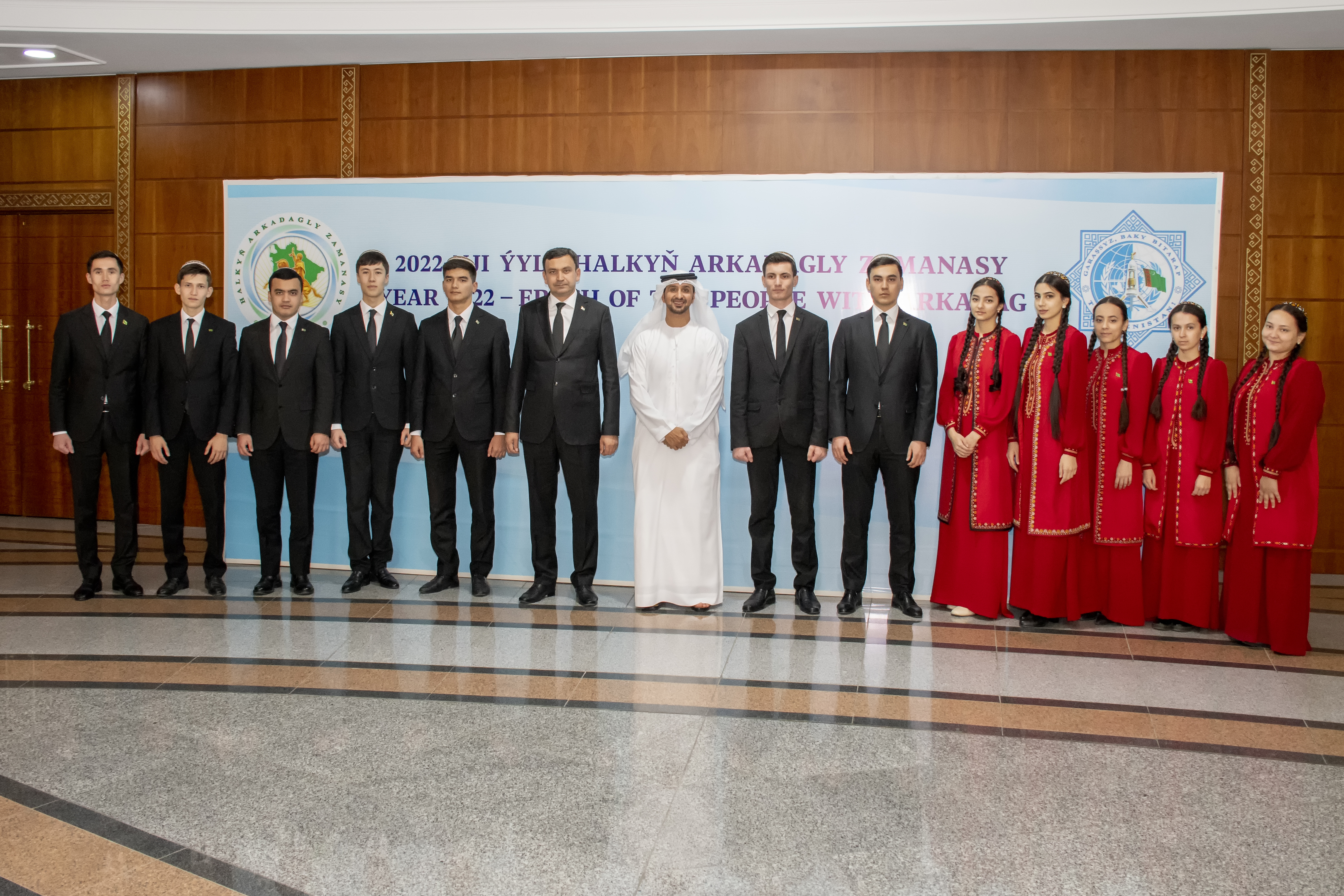 His Excellency Ahmed Al Hameli, Ambassador of the UAE to Turkmenistan, gave a lecture on youth empowerment in the UAE at the Institute of International Relations of the Ministry of Foreign Affairs of Turkmenistan, in the presence of Begench Matiyev, Deputy Director of the Institute, Merdan Berdy Niyazov, Professor of the Department of International Relations, and students of the Institute.