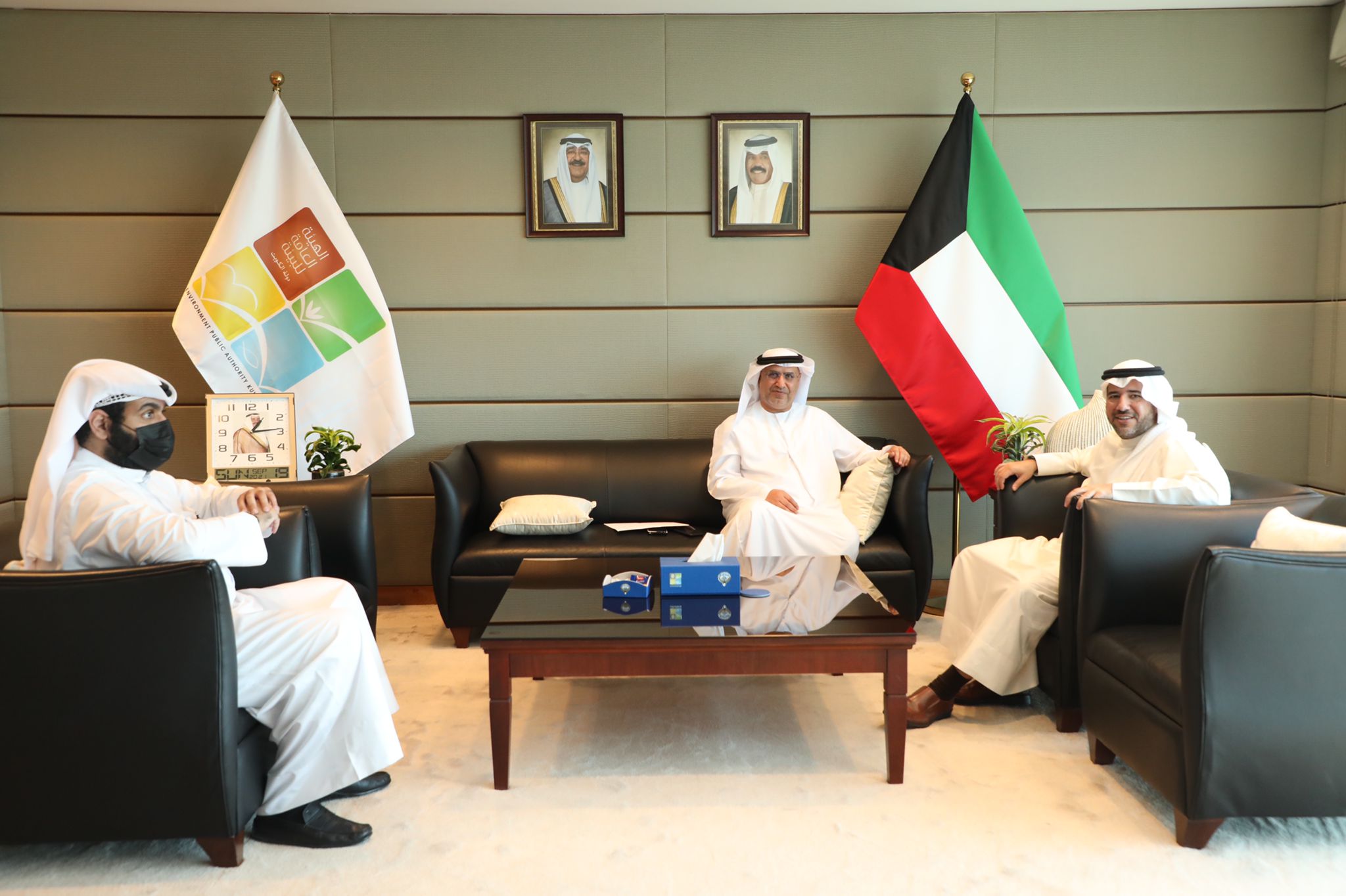 His Excellency Sheikh Abdullah Al-Ahmad Al-Hamoud Al-Sabah, Director General of the Public Authority for the Environment, met Dr. Matar Hamed Al-Neyadi, the UAE ambassador to the State of Kuwait,