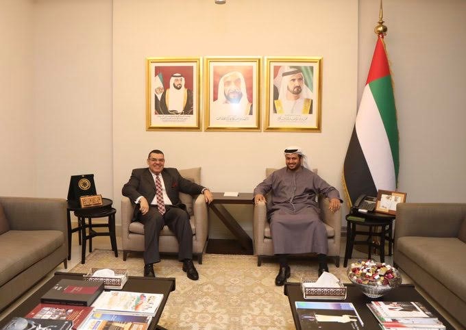 United Arab Emirates Ambassador to Lebanon Dr. Hamad Saeed Al-Shamsi welcomed at the Embassy headquarters in Yarzeh, newly appointed Egyptian Ambassador to Lebanon, Yasser Mohammed Alawi, who paid a courtesy visit. Talks between the pair touched on the most recent developments on the local and regional scenes, in addition to the best means to bolster brotherly relations between UAE and Egypt.  
The Shamsi Ambassador wished the new ambassador success in his diplomatic duties, stressing the importance of cooperation and coordination in the interest of the two brotherly countries. In turn, the Egyptian ambassador commended the depth of the UAE-Egyptian relations, their importance and their role, and praised the pioneering role that the UAE plays in the region.
