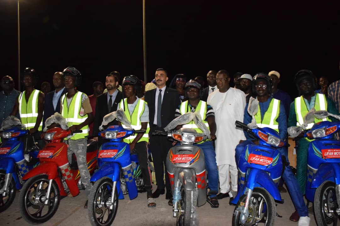 As a part of the Year of Tolerance initiatives, the Acting Chargé d'Affaires, Mohamed Ali bin Aylan, accompanied by Mr. Mohamed Al Shamsi, a member of the mission and the Mayor, Mr. Abdullah Balde, distributed a set of transport bikes in the city of Ziguinchor in the south of Senegal as a support of youth employment efforts and combating unemployment in the region