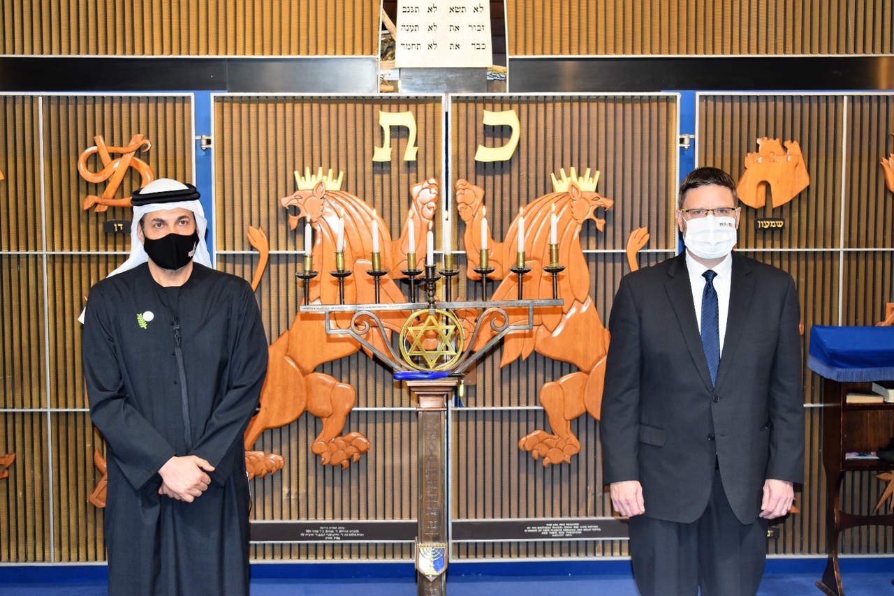 In the spirit of tolerance, respect and peace , the UAE Ambassador to Ireland, HE Sultan Al Ali had the pleasure to participate in the celebrations of Chanukah, the Festival of Lights, invited by the Ambassador of Israel to Ireland, HE Ophir Kariv at the New Terenure Synagogue.