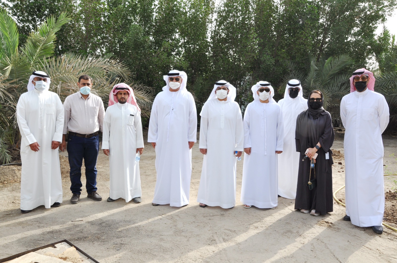 His Excellency Dr. Matar Hamid Al-Niyadi, the country's ambassador to the sisterly State of Kuwait, with members of the embassy in the Green Dream Team initiative