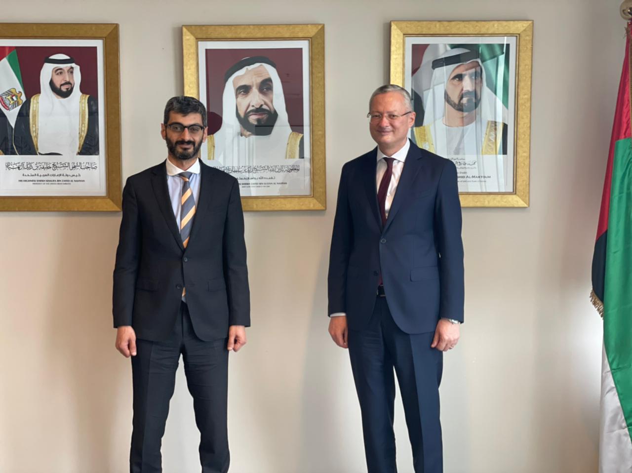 Chargé d'Affaires of the United Arab Emirates Embassy in Poland, received a courtesy visit from the new Ambassador of the Arab Republic of Egypt