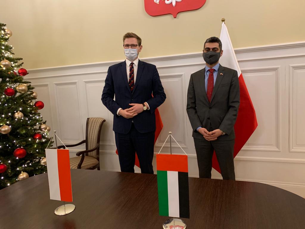Mr. Ahmed Al-Mansouri, Chargé d'Affaires of the UAE Embassy in Warsaw, met H.E. Mr. Michał Woś, Secretary of State in the Ministry of Justice of the Republic of Poland.