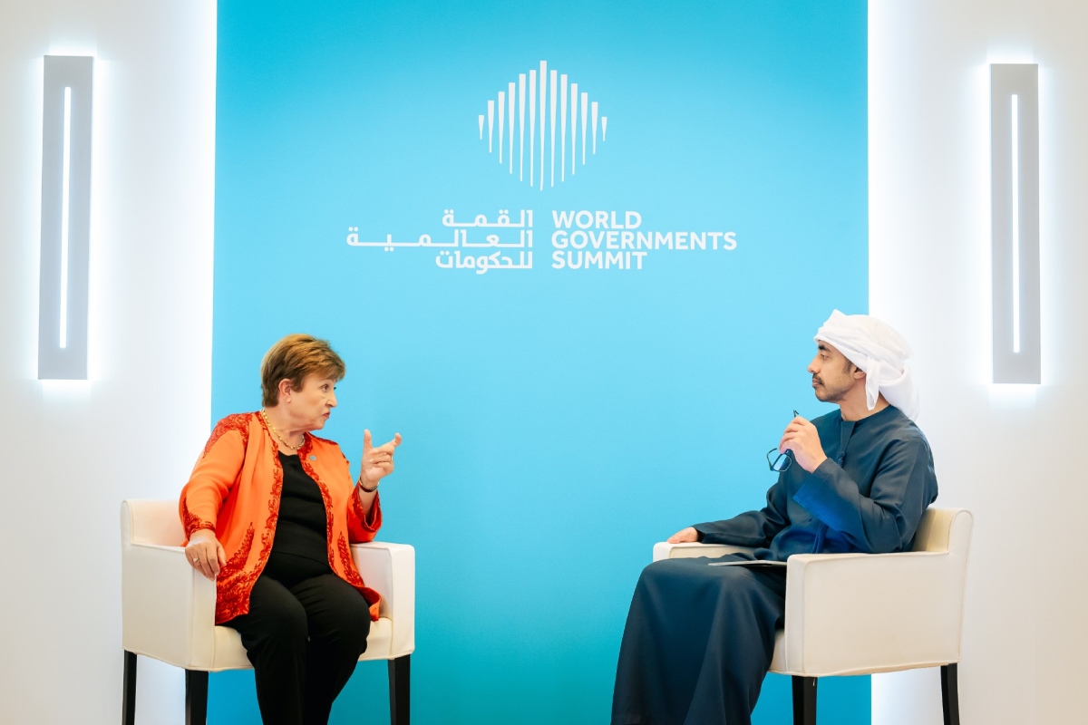H.H. Sheikh Abdullah Bin Zayed Al Nahyan, Deputy Prime Minister and Minister of Foreign Affairs, met today with Kristalina Georgieva, Managing Director of the International Monetary Fund (IMF), on the sidelines of the World Governments Summit 2025, which is being held in Dubai until 13th February under the theme 