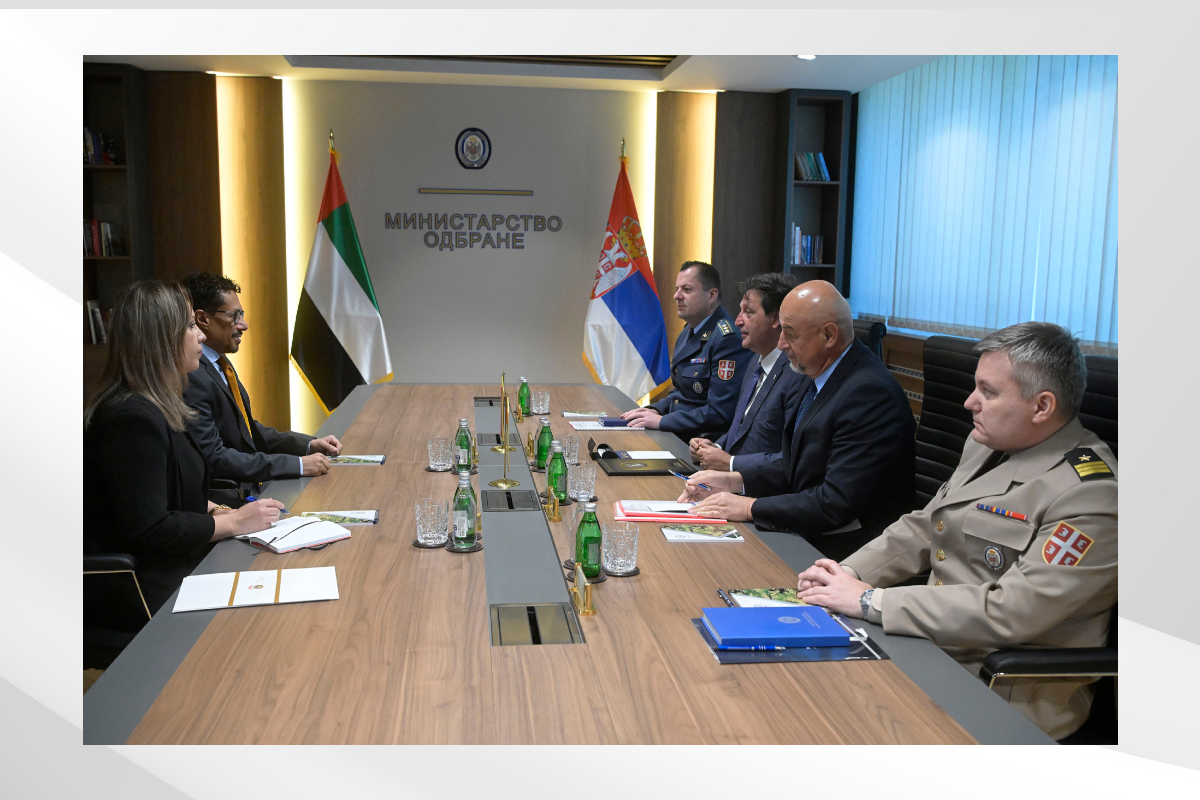 H.E. Ahmed Hatem Almenhali, Ambassador of the United Arab Emirates to the Republic of Serbia, met with H.E. Bratislav Gasic, Minister of Defense of the Republic of Serbia, at the Ministry’s headquarters.
