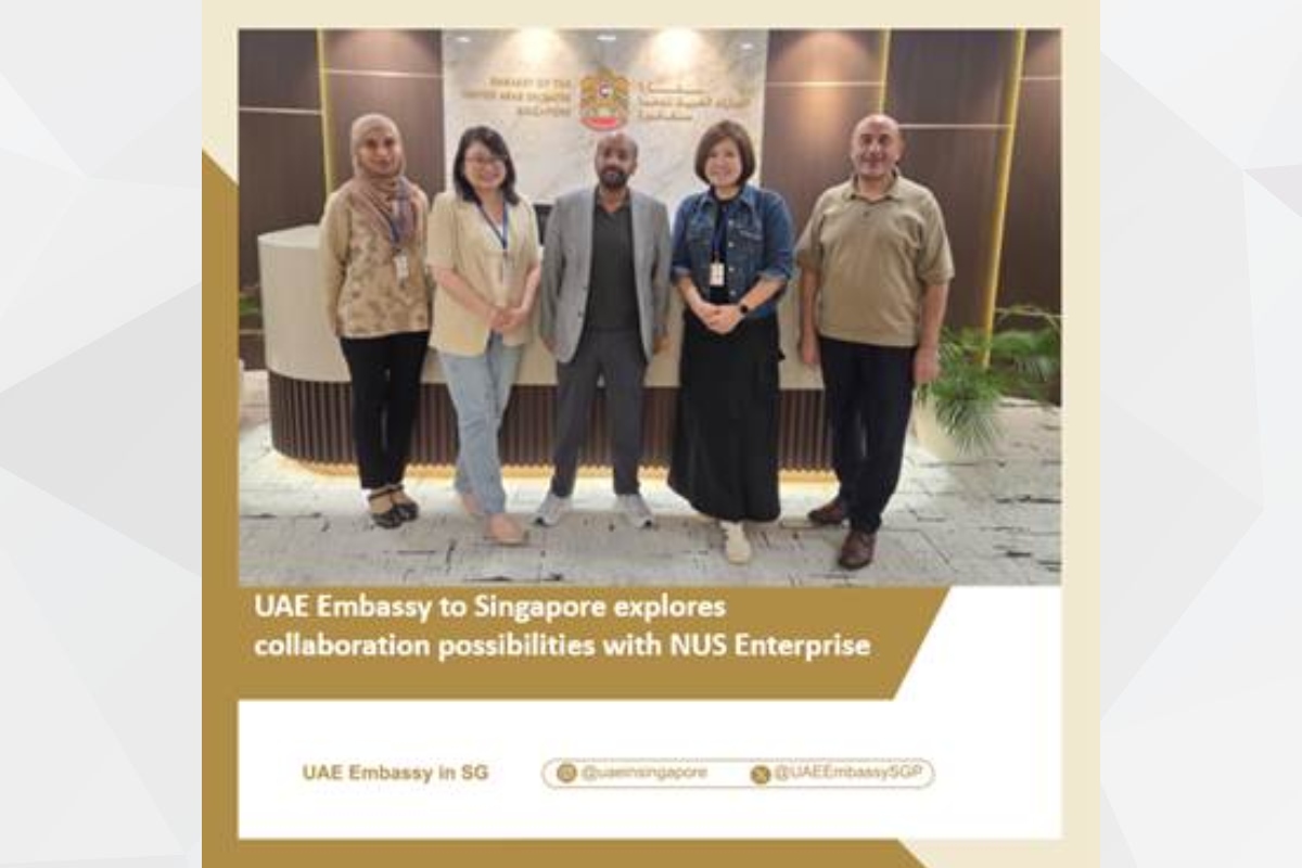 In line with the Embassy’s commitment to advancing UAE–Singapore cooperation in innovation, entrepreneurship and knowledge-based development, Mr. Mahmoud AlHashmi, Head of Political, Media Affairs  and Public Diplomacy Section, met with representatives of NUS Enterprise. The meeting provided an opportunity to exchange perspectives on priority areas of collaboration and to explore prospective joint initiatives aimed at fostering long-term and  sustainable partnerships between relevant institutions in the two countries.