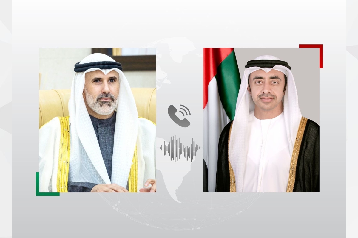 H.H. Sheikh Abdullah bin Zayed Al Nahyan, Deputy Prime Minister and Minister of Foreign Affairs, held a telephone call with Sheikh Jarrah Jaber Al-Ahmad Al-Sabah, Minister of Foreign Affairs of Kuwait.

