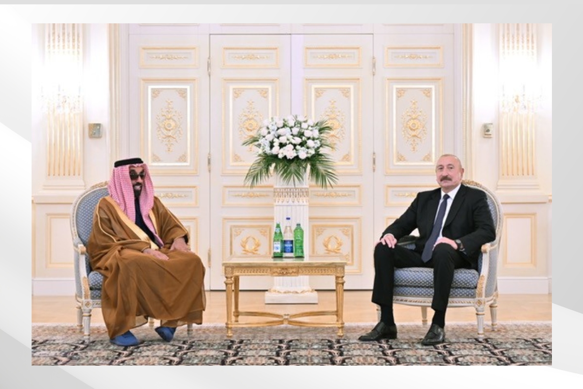 Tahnoon bin Zayed meets President of Azerbaijan