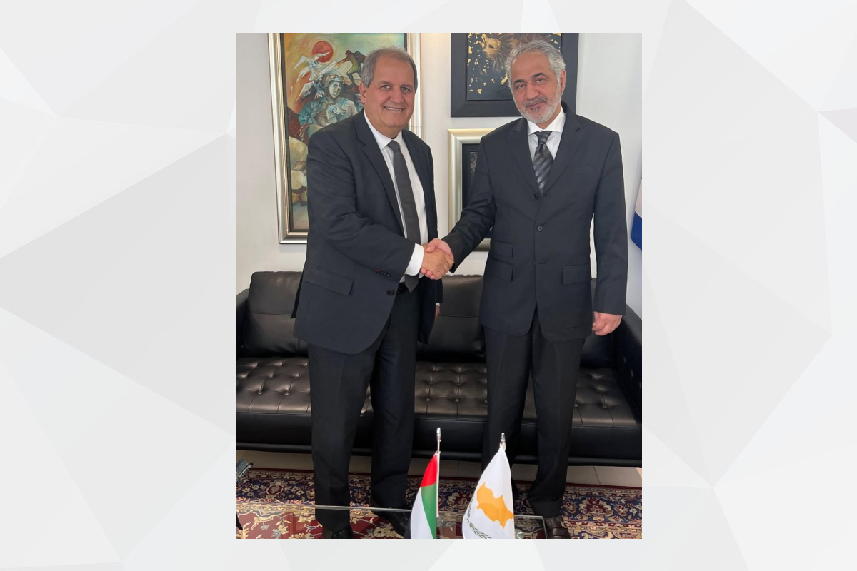 Meeting of H.E. Mr. Mohammed Saif Al Shehhi, UAE Ambassador in Nicosia, with H.E. Mr. Andreas Louka, Permanent Secretary of the Ministry of Defence of the Republic of Cyprus.
