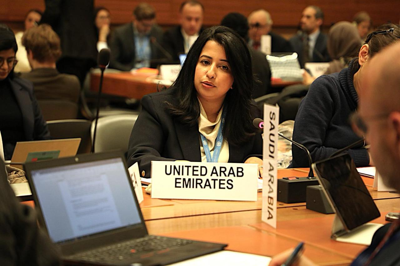 Shahad Matar, Deputy Permanent Representative and Acting Charge d'Affaires at the Permanent Mission of the United Arab Emirates to the United Nations and other international organizations in Geneva, participated in the joint launch by the United Nations High Commissioner for Refugees (UNHCR) and the United Nations Office for the Coordination of Humanitarian Affairs (OCHA).