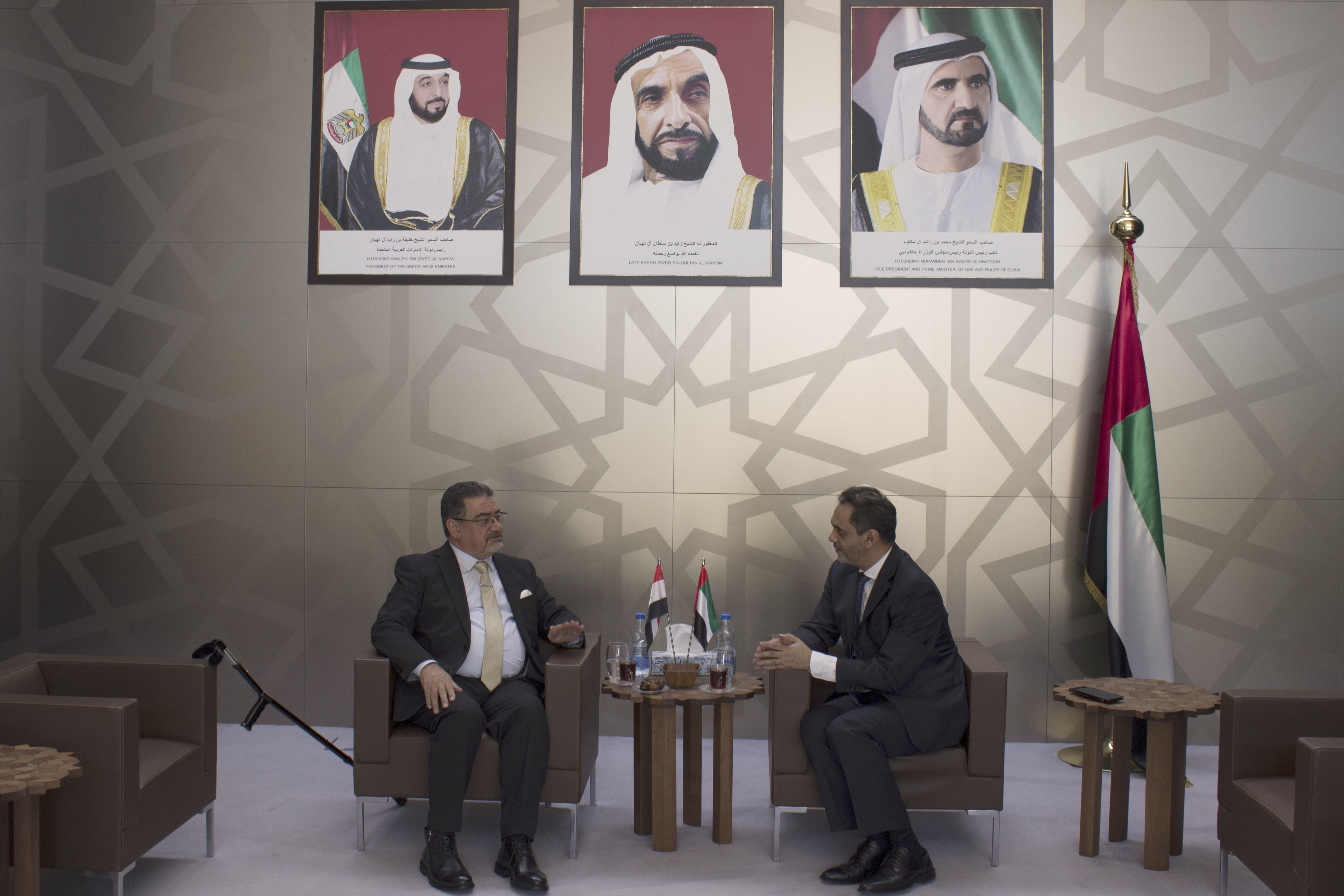 H.E. Mubarak Saeed Al Dhaheri, UAE Ambassador, received H.E. Mohammed Hakim Al Rubaie, Ambassador of the Republic of Iraq to Serbia. During the meeting two parties discussed mutual cooperation as well as current situation in the region and the world.