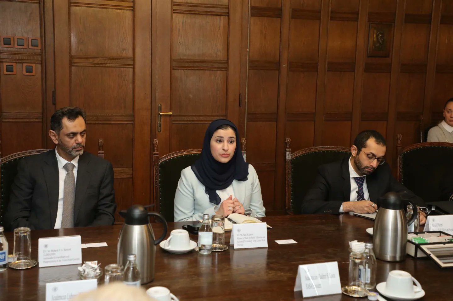 H.E. Sarah bint Yousef Al Amiri, UAE Minister of State for Public Education and Advanced Technology, met with Professor Vladimir Kostic, President of the Serbian Academy of Sciences and Arts in Belgrade during her working visit to Serbia. The two sides discussed the importance of knowledge exchange and joint research cooperation between the two countries.