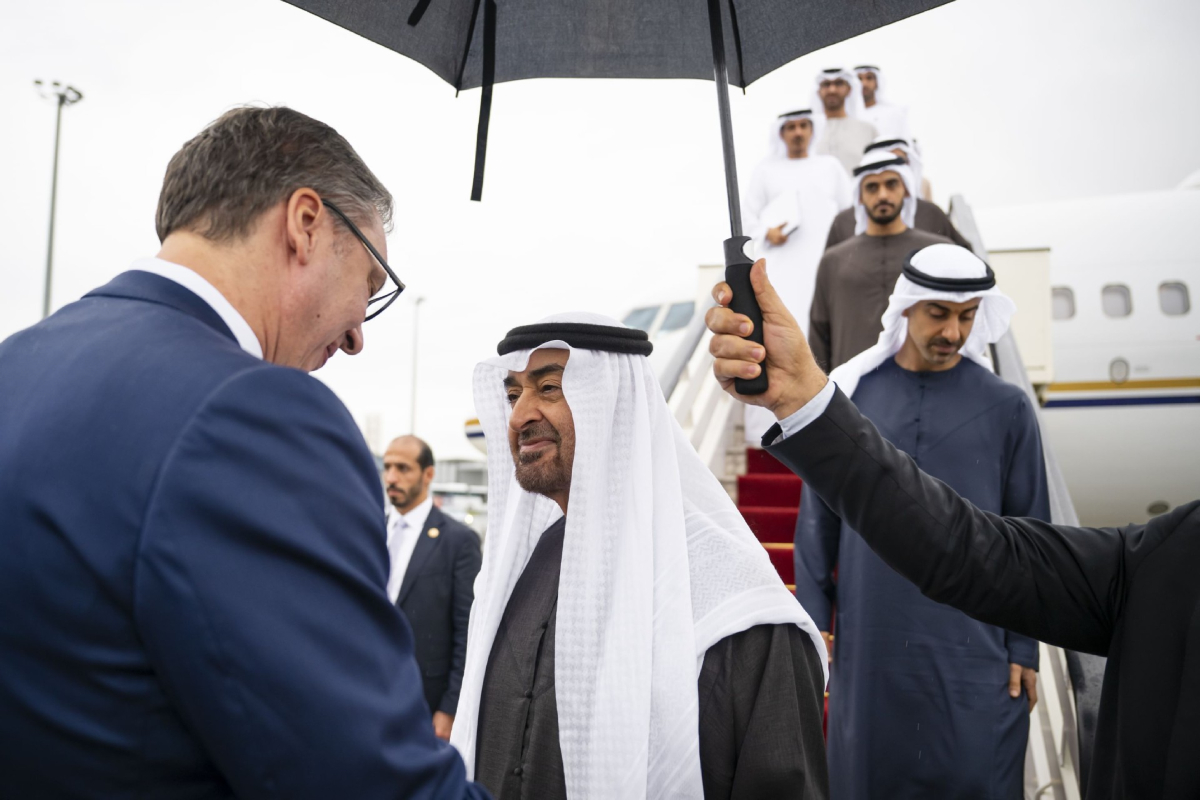 His Highness Sheikh Mohamed bin Zayed Al Nahyan, President of the United Arab Emirates, arrived in Belgrade today as part of an official working visit to the Republic of Serbia.
