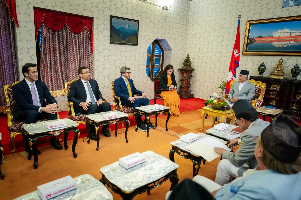 Ram Chandra Paudel, President of Nepal, received H.H. Sheikh Abdullah bin Zayed Al Nahyan, Deputy Prime Minister and Minister of Foreign Affairs, at the beginning of the UAE top diplomat's working visit to Kathmandu.