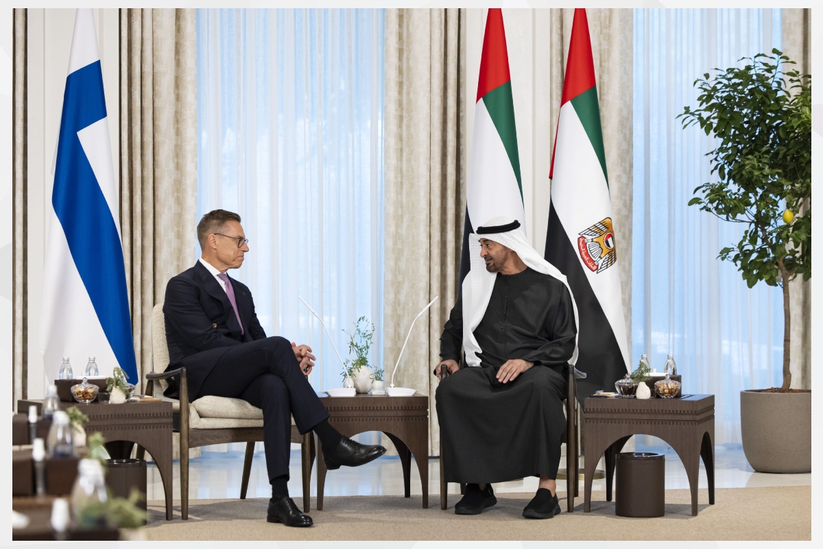 UAE President His Highness Sheikh Mohamed bin Zayed Al Nahyan and His Excellency Alexander Stubb, President of the Republic of Finland, met today to explore ways to enhance bilateral ties for the benefit of both nations and their peoples.

